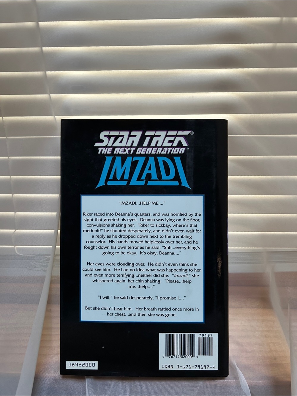 Star Trek The Next Generation: Imzadi Novel -Hardcover - Picture 2 of 2